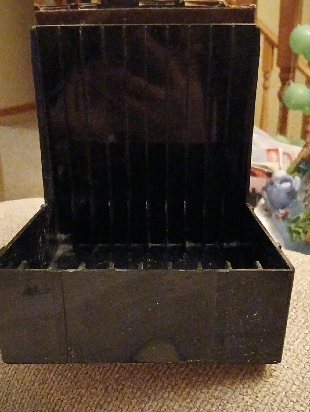 Set of Six Vintage Leather-Bound Books in Tan, Black & Red Disc Box